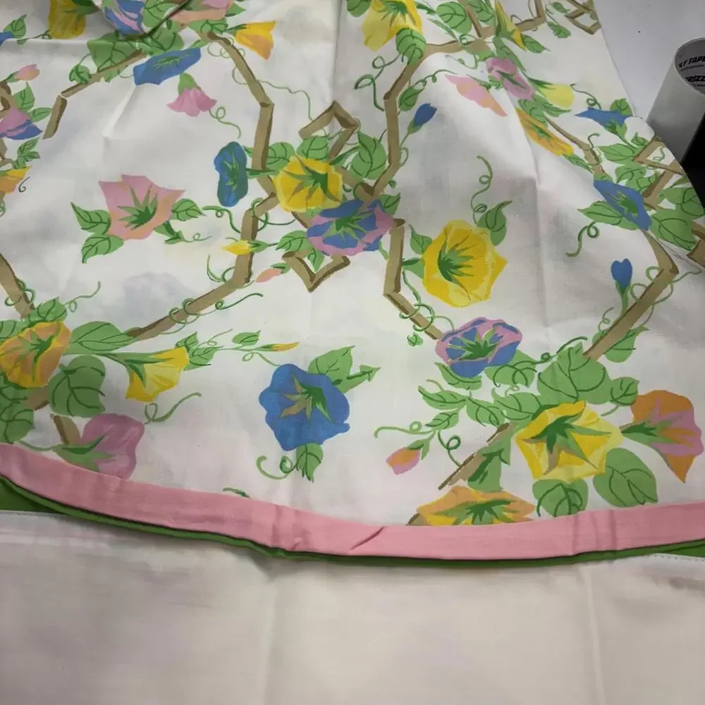 Vtg Utica Morning Glory full size sheet set